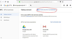 Activer les API