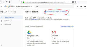 Activer les API