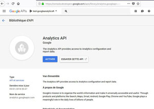 Activer Analytics API