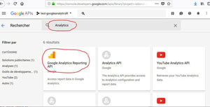 Choisir Google Analytics Reporting API