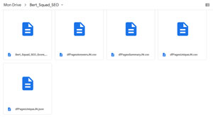 Fichiers sauvegardés sur le Google Drive