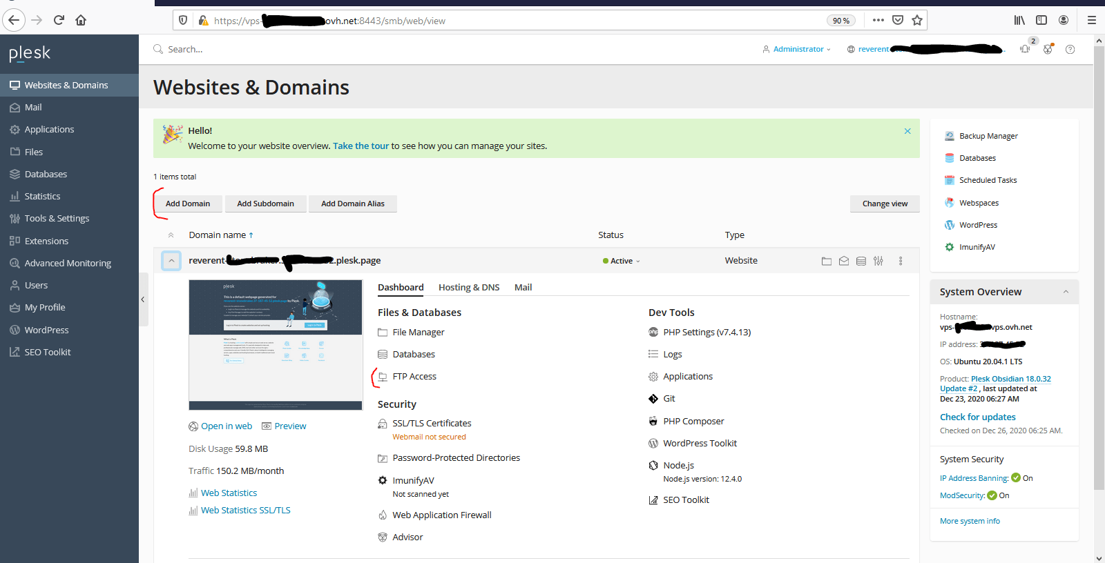 Installer Python en WSGI sur VPS OVHCloud + Plesk