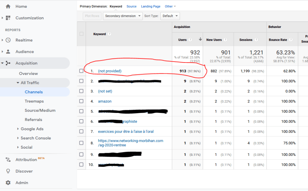 Google Analytics Not Provided